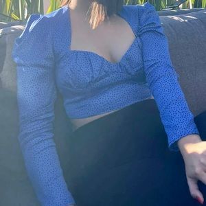 ZARA DOTTED CROP TOP